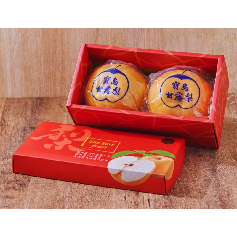政經嚴選！苗栗卓蘭巨無霸甘露梨2入禮盒 (900-1000g/粒)